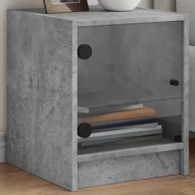 Mesitas noche puertas de vidrio 2 uds gris hormigón 35x37x42 cm de , Mesitas de noche - Ref: Foro24-836350, Precio: 39,86 €, ...