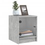 Mesitas noche puertas de vidrio 2 uds gris hormigón 35x37x42 cm de , Mesitas de noche - Ref: Foro24-836350, Precio: 40,20 €, ...