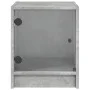 Mesitas noche puertas de vidrio 2 uds gris hormigón 35x37x42 cm de , Mesitas de noche - Ref: Foro24-836350, Precio: 39,86 €, ...