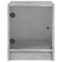 Mesitas noche puertas de vidrio 2 uds gris hormigón 35x37x42 cm de , Mesitas de noche - Ref: Foro24-836350, Precio: 40,20 €, ...