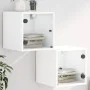Nachttische mit Glastüren 2 Stück weiß 35x37x35 cm von , Nachttische - Ref: Foro24-836463, Preis: 51,82 €, Rabatt: %