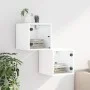 Nachttische mit Glastüren 2 Stück weiß 35x37x35 cm von , Nachttische - Ref: Foro24-836463, Preis: 51,82 €, Rabatt: %