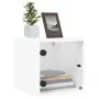 Nachttische mit Glastüren 2 Stück weiß 35x37x35 cm von , Nachttische - Ref: Foro24-836463, Preis: 51,82 €, Rabatt: %