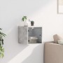 Mesita de noche con puerta de vidrio gris hormigón 35x37x35 cm de , Mesitas de noche - Ref: Foro24-836468, Precio: 32,48 €, D...