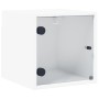 Mesitas de noche con puertas de vidrio 2 uds blanco 35x37x35 cm de , Mesitas de noche - Ref: Foro24-836463, Precio: 52,49 €, ...