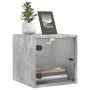 Mesita de noche con puerta de vidrio gris hormigón 35x37x35 cm de , Mesitas de noche - Ref: Foro24-836468, Precio: 32,05 €, D...
