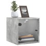 Mesita de noche con puerta de vidrio gris hormigón 35x37x35 cm de , Mesitas de noche - Ref: Foro24-836468, Precio: 32,48 €, D...