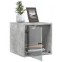 Bedside table with concrete gray glass door 35x37x35 cm by , Nightstands - Ref: Foro24-836468, Price: 32,05 €, Discount: %