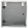 Bedside table with concrete gray glass door 35x37x35 cm by , Nightstands - Ref: Foro24-836468, Price: 32,05 €, Discount: %