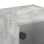 Mesita de noche con puerta de vidrio gris hormigón 35x37x35 cm de , Mesitas de noche - Ref: Foro24-836468, Precio: 32,48 €, D...
