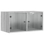 Mueble de pared puertas de vidrio gris Sonoma 68,5x37x35 cm de , Taquillas y armarios de almacenamiento - Ref: Foro24-836507,...