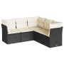 Set de muebles de jardín 5 pzas y cojines ratán sintético negro de , Conjuntos de jardín - Ref: Foro24-3249455, Precio: 321,8...