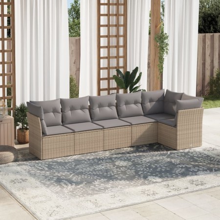 Juego de sofás jardín con cojines 6 pzas ratán sintético beige de , Conjuntos de jardín - Ref: Foro24-3217659, Precio: 379,09...