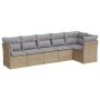 Juego de sofás jardín con cojines 6 pzas ratán sintético beige de , Conjuntos de jardín - Ref: Foro24-3217659, Precio: 379,09...