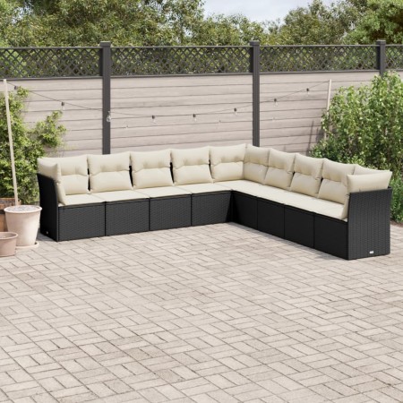 Set de sofás de jardín 8 piezas y cojines ratán sintético negro de , Conjuntos de jardín - Ref: Foro24-3217776, Precio: 492,8...