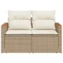 Gartensofa mit 2-Sitzer-Kissen Kunstrattan beige von , Outdoor-Sofas - Ref: Foro24-366067, Preis: 215,30 €, Rabatt: %