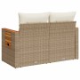Sofá de jardín con cojines de 2 plazas ratán sintético beige de , Sofás de exterior - Ref: Foro24-366067, Precio: 220,10 €, D...