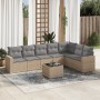 Juego de sofás de jardín con cojines beige 8 pzas ratán PE de , Conjuntos de jardín - Ref: Foro24-3219049, Precio: 477,93 €, ...