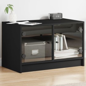 Mueble de TV con puertas de vidrio negro 68x37x42 cm de , Muebles TV - Ref: Foro24-836358, Precio: 39,42 €, Descuento: %