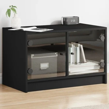 Mueble de TV con puertas de vidrio negro 68x37x42 cm de , Muebles TV - Ref: Foro24-836358, Precio: 39,08 €, Descuento: %