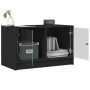 Mueble de TV con puertas de vidrio negro 68x37x42 cm de , Muebles TV - Ref: Foro24-836358, Precio: 39,42 €, Descuento: %