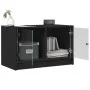 Mueble de TV con puertas de vidrio negro 68x37x42 cm de , Muebles TV - Ref: Foro24-836358, Precio: 39,08 €, Descuento: %