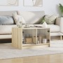 Mesa de centro con puertas de vidrio roble Sonoma 68x50x42 cm de , Mesas de centro - Ref: Foro24-836366, Precio: 44,27 €, Des...