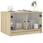 Mesa de centro con puertas de vidrio roble Sonoma 68x50x42 cm de , Mesas de centro - Ref: Foro24-836366, Precio: 44,27 €, Des...