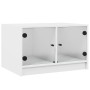 Mesa de centro con puertas de vidrio blanca 68x50x42 cm de , Mesas de centro - Ref: Foro24-836364, Precio: 45,56 €, Descuento: %