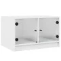 Mesa de centro con puertas de vidrio blanca 68x50x42 cm de , Mesas de centro - Ref: Foro24-836364, Precio: 45,16 €, Descuento: %