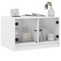 Mesa de centro con puertas de vidrio blanca 68x50x42 cm de , Mesas de centro - Ref: Foro24-836364, Precio: 45,56 €, Descuento: %