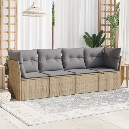 Juego de sofás jardín con cojines 4 pzas ratán sintético beige de , Conjuntos de jardín - Ref: Foro24-3249068, Precio: 272,65...