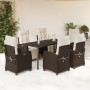 Set comedor de jardín 7 pzas con cojines ratán sintético marrón en Conjuntos de jardín | Comprar online en Foru.es