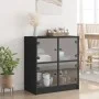 Armario auxiliar con puertas de vidrio negro 68x37x75,5 cm de , Aparadores - Ref: Foro24-836379, Precio: 76,76 €, Descuento: %