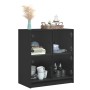 Armario auxiliar con puertas de vidrio negro 68x37x75,5 cm de , Aparadores - Ref: Foro24-836379, Precio: 77,68 €, Descuento: %