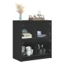 Armario auxiliar con puertas de vidrio negro 68x37x75,5 cm de , Aparadores - Ref: Foro24-836379, Precio: 76,76 €, Descuento: %