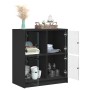 Armario auxiliar con puertas de vidrio negro 68x37x75,5 cm de , Aparadores - Ref: Foro24-836379, Precio: 77,68 €, Descuento: %