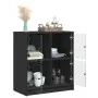 Armario auxiliar con puertas de vidrio negro 68x37x75,5 cm de , Aparadores - Ref: Foro24-836379, Precio: 76,76 €, Descuento: %