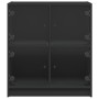 Armario auxiliar con puertas de vidrio negro 68x37x75,5 cm de , Aparadores - Ref: Foro24-836379, Precio: 77,68 €, Descuento: %