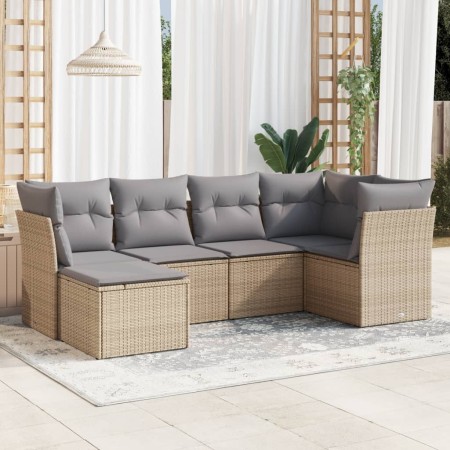 Juego de sofás jardín con cojines 6 pzas ratán sintético beige de , Conjuntos de jardín - Ref: Foro24-3217949, Precio: 363,22...