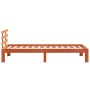 Estructura cama con cabecero madera pino marrón cera 75x190 cm de , Camas y somieres - Ref: Foro24-844266, Precio: 76,06 €, D...