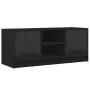 Mueble de TV con puertas de vidrio negro 102x37x42 cm de , Muebles TV - Ref: Foro24-836372, Precio: 64,88 €, Descuento: %