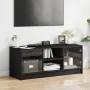 Mueble de TV con puertas de vidrio negro 102x37x42 cm de , Muebles TV - Ref: Foro24-836372, Precio: 64,88 €, Descuento: %