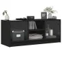 Mueble de TV con puertas de vidrio negro 102x37x42 cm de , Muebles TV - Ref: Foro24-836372, Precio: 64,88 €, Descuento: %