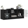 Mueble de TV con puertas de vidrio negro 102x37x42 cm de , Muebles TV - Ref: Foro24-836372, Precio: 65,67 €, Descuento: %