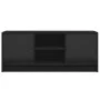 Mueble de TV con puertas de vidrio negro 102x37x42 cm de , Muebles TV - Ref: Foro24-836372, Precio: 64,88 €, Descuento: %