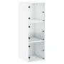 Mueble de pared con puertas de vidrio blanco 35x37x100 cm de , Taquillas y armarios de almacenamiento - Ref: Foro24-836483, P...