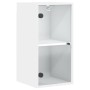 Mueble de pared con puertas de vidrio blanco 35x37x68,5 cm de , Taquillas y armarios de almacenamiento - Ref: Foro24-836476, ...