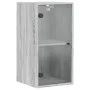 Mueble de pared puertas de vidrio gris Sonoma 35x37x68,5 cm de , Taquillas y armarios de almacenamiento - Ref: Foro24-836481,...