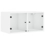 Mueble de pared con puertas de vidrio blanco 68,5x37x35 cm de , Taquillas y armarios de almacenamiento - Ref: Foro24-836497, ...